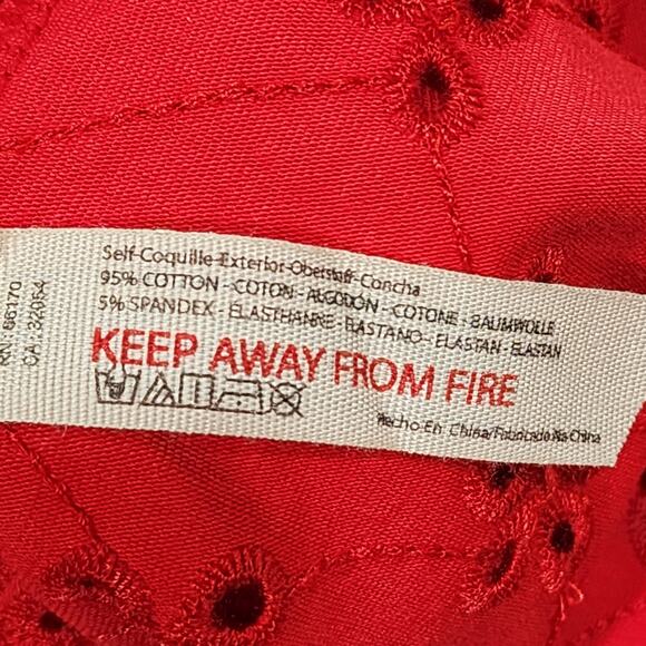 Intimataly Free People Dress Full Bloom Mini Slip Dress A Line XL Red Eyelet - Picture 7 of 11